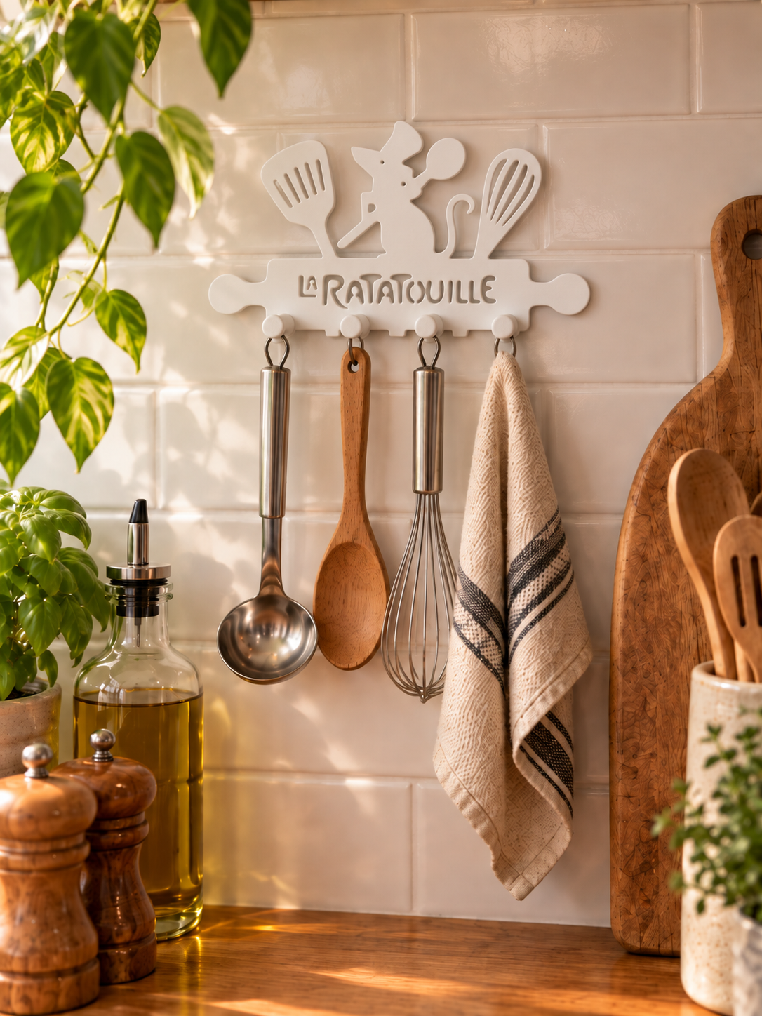 Portamestoli da Parete Ratatouille Nero – Porta Utensili da Cucina